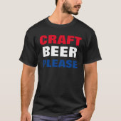 クラフトビールをお願い – 赤と青 Tシャツ (正面)