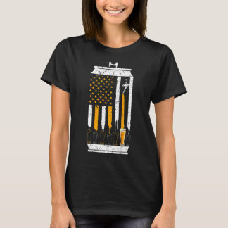 クラフトビールアメリカン州旗7月醸造所4日 Tシャツ