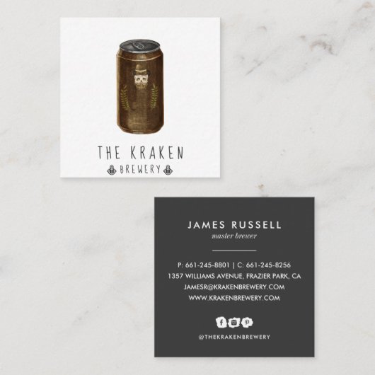 クラフトビールサイダースカルスケッチスクエア名刺 スクエア名刺 (正面/裏面)