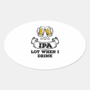 クラフトビールシャツ飲み込みIPAロット飲み込み 楕円形シール