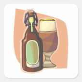 クラフトビールボトルとガラス素朴醸造所 スクエアシール (正面)