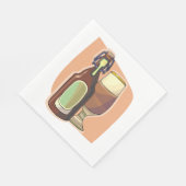 クラフトビールボトルとガラス素朴醸造所 スタンダードランチョンナプキン (角)