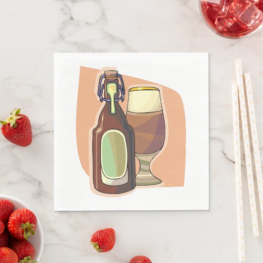 クラフトビールボトルとガラス素朴醸造所 スタンダードランチョンナプキン