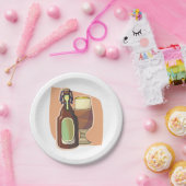 クラフトビールボトルとガラス素朴醸造所 ペーパープレート (パーティー)