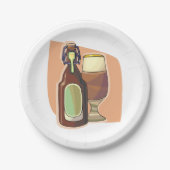 クラフトビールボトルとガラス素朴醸造所 ペーパープレート (正面)