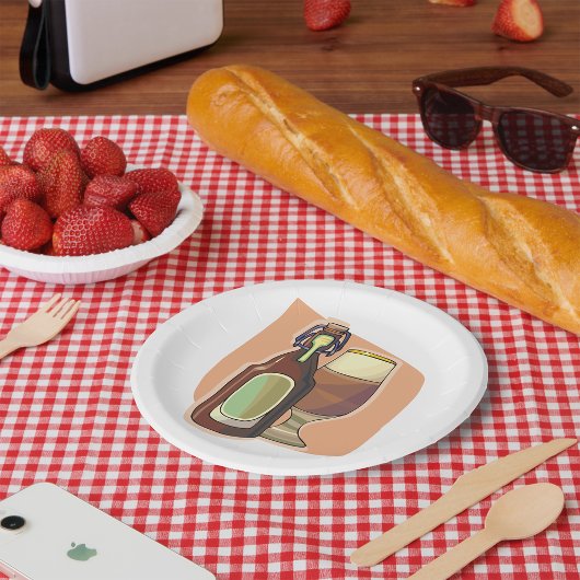 クラフトビールボトルとガラス素朴醸造所 ペーパープレート