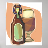 クラフトビールボトルとガラス素朴醸造所 ポスター (正面)