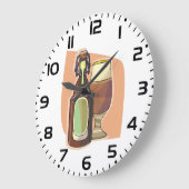 クラフトビールボトルとガラス素朴醸造所 ラージ壁時計 (傾斜)