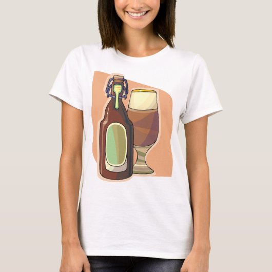クラフトビールボトルとガラス素朴醸造所 Tシャツ (正面)