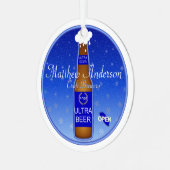 クラフトビールボトルバークリスマスオーナメント メタルオーナメント (正面左)