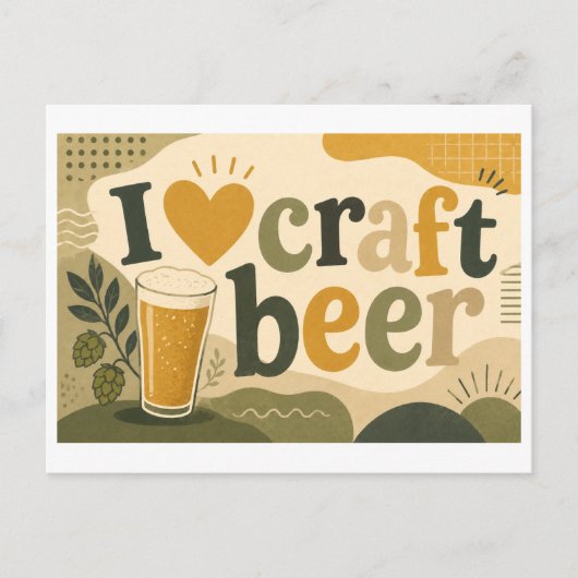 "クラフトビール大好き" ポストカード (正面)