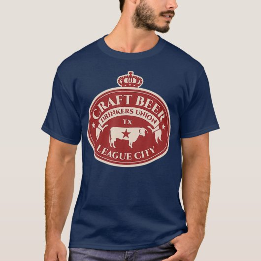 クラフトビール愛好家 - テキサス州リーグシティ Tシャツ (正面)
