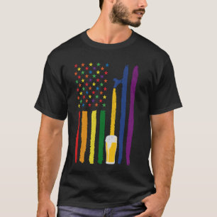 クラフトビール米国国旗7月4日(土) Tシャツ