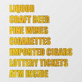 クラフトビール素晴らしワイン葉巻ロットAtmなど ウィンドウサイン (シート)