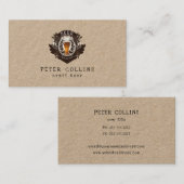 クラフトビール素朴なクレストクラフト紙 名刺 (正面/裏面)