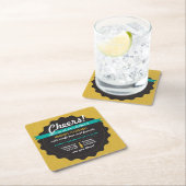 クラフトビール誕生日コースター招待状 スクエアペーパーコースター (インサイチュ)