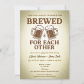 クラフトビール醸造レトロ婚約パーティ 招待状 (正面)