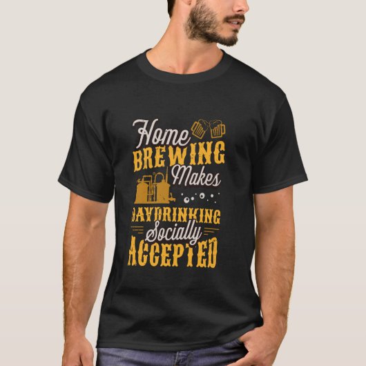 クラフトビール醸造家 おもしろい 自家醸造 Tシャツ (正面)