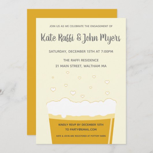 クラフトビール醸造所の招待状 招待状 (正面/裏面)