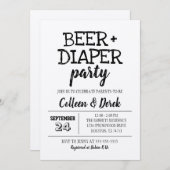クラフトビール＆おむつパーティーの招待状 招待状 (正面/裏面)