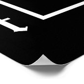 クラフトビール – グローラーブラック&ホワイトオーバルデザイン ポスター (角)