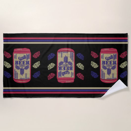 クラフトビールD ビーチタオル (正面)