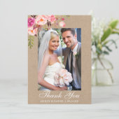 クラフトピンクウォーター結婚カラーフローラの写真 サンキューカード (スタンド正面)