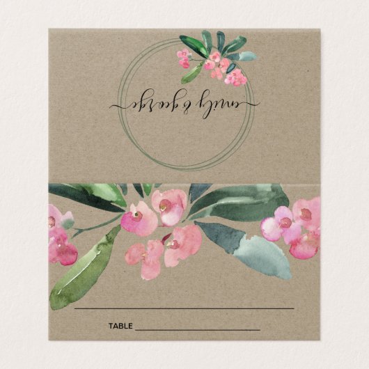 クラフトピンクキリストトーン開花結婚座席表 (外部フラット)