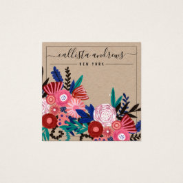 クラフトピンクフローラカード筆記用イヤリング表示カード