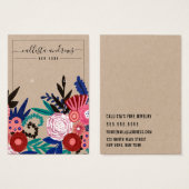 クラフトピンクフローラカード筆記用イヤリング表示カード (正面&裏面)