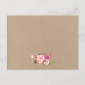 クラフトピンクフローラ結婚の詳細挿入カード ポストカード (裏面)