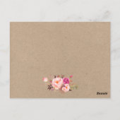 クラフトピンクフローラ結婚の詳細挿入カード ポストカード (裏面)