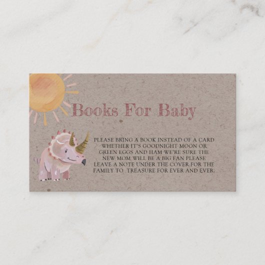 クラフトピンク恐竜のベビー エンクロージャーカード (正面)