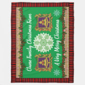 クラフトファミリークリスマスファームパーソナライズされた フリースブランケット (正面)