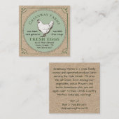 クラフトファーム名鶏と生卵の名刺 スクエア名刺 (正面/裏面)