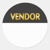 クラフトフェアまたはイベントの仕入先名タグ ラウンドシール (正面)