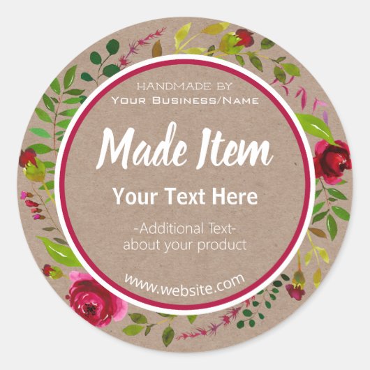 クラフトフェイクカスタマイズ可能DIY手作りホームビジネス ラウンドシール (正面)