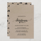 クラフトフェイクシンプル書道クリスマスパーティー 招待状 (正面/裏面)