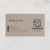 クラフトフェイクミニマルQRコードソーシャルメディア 名刺 (裏面)