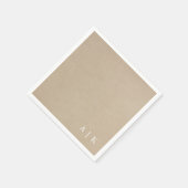 クラフトフェイクモノグラムシンプル素朴ズ結婚ス スタンダードカクテルナプキン (角)