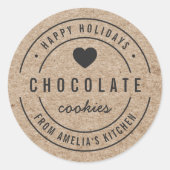 クラフトフェイク手作りグッズのキッチンハッピーホリデイズ ラウンドシール (正面)