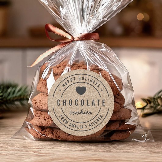 クラフトフェイク手作りグッズのキッチンハッピーホリデイズ ラウンドシール