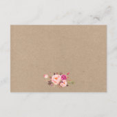 クラフトフローラピンク結婚の詳細挿入カード エンクロージャーカード (裏面)