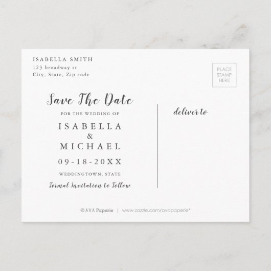 クラフトフローラ書は日付を保存 案内ポストカード (裏面)