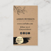 クラフトブラウンサンキューカードカスタムロゴ 名刺 (裏面)