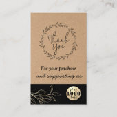 クラフトブラウンサンキューカードカスタムロゴ 名刺 (正面)