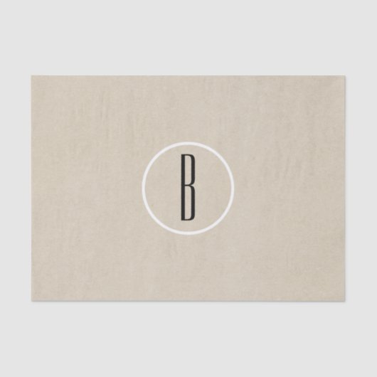 クラフトブラウンシックモノグラムレターイニシャル 素朴 薄葉紙 (正面)