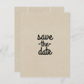 クラフトブラウンシック素朴ウェディング日付を保存 案内ポストカード (正面/裏面)