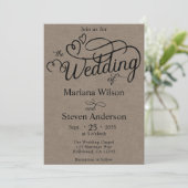 クラフトブラウンシンプル結婚式招待状 招待状 (スタンド正面)