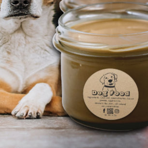 クラフトブラウン紙自家製の犬がペットフードを扱う ラウンドシール